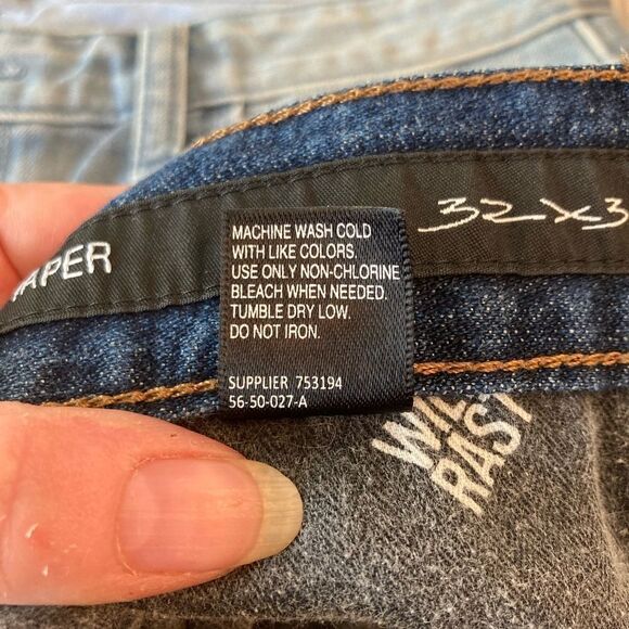 William Rast Taper unisex dark wash 100 % cotton jeans 32x32 cool belt loops - Picture 8 of 13